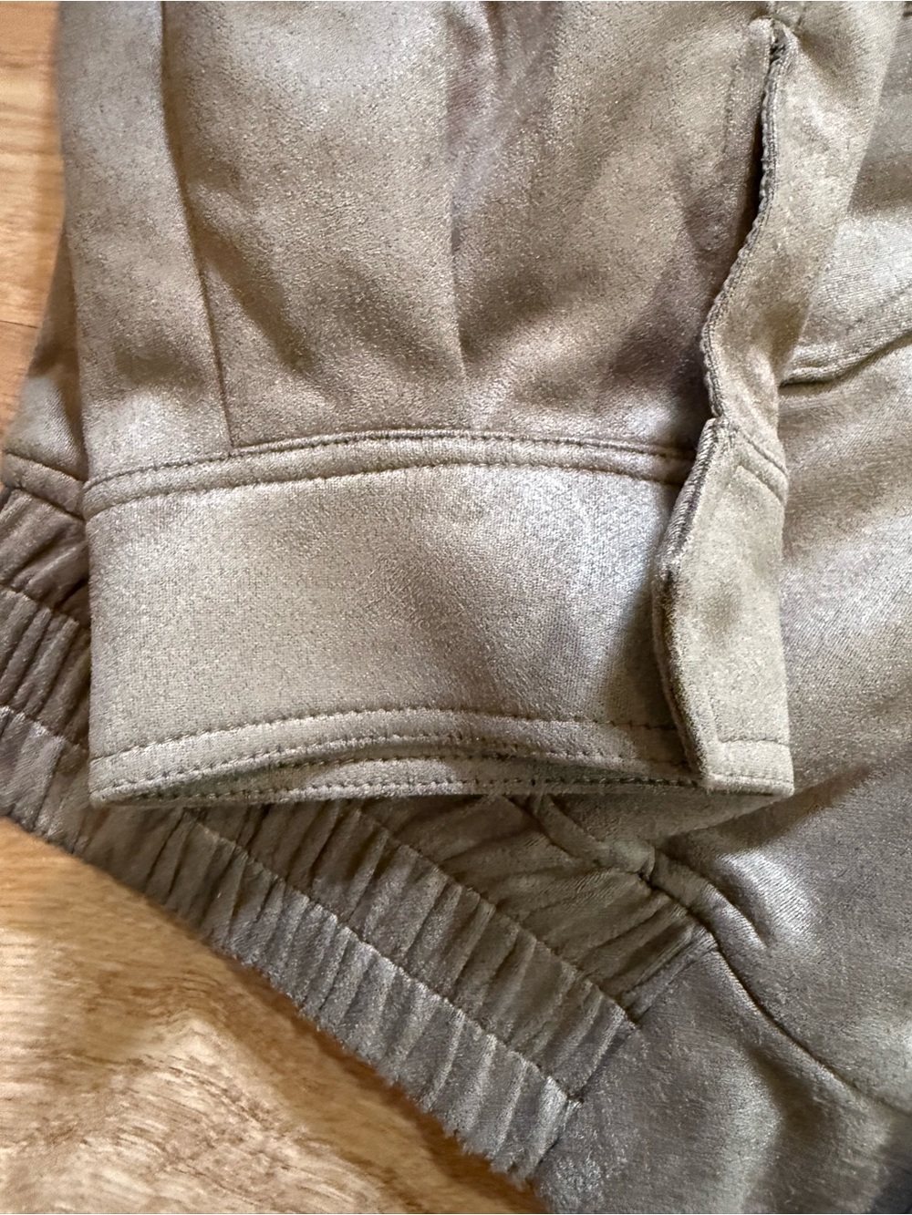 Lioness Faux Suede Bomber Jacket Taupe Size M - Picture 3 of 10
